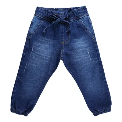 Calça Jeans Infantil Din Don Com Detalhe Puído Calça Jeans Infantil Din Don Com Detalhe Puído